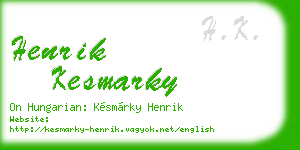 henrik kesmarky business card