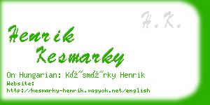 henrik kesmarky business card